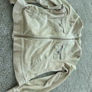 Arizona Jean Company Cream Zip-Up Jacket